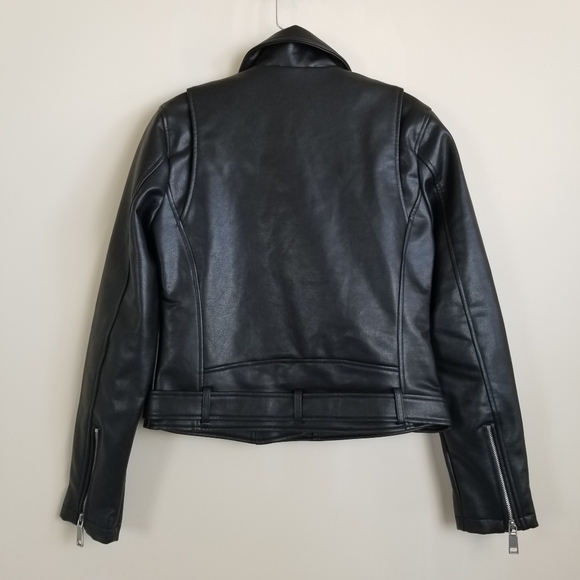 Rebecca Minkoff Vegan Faux Leather Moto Jacket Black Small NWT - Picture 2 of 6